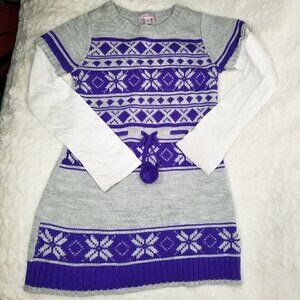 4/$25 Grane Girls Purple Gray Sweater Dress